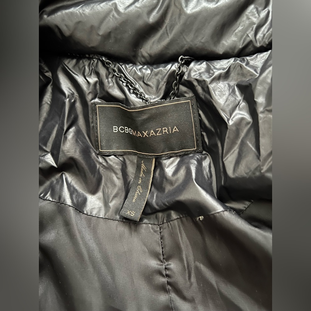 BCBGMaxAzria Long Black Quilted Down & Feather Puffer Coat – Sleek & Polished - Picture 13 of 16